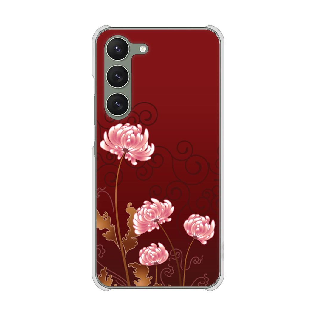Galaxy S23 SCG19 au 高画質仕上げ 背面印刷 ハードケース 【375 優美な菊】