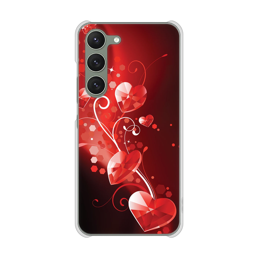 Galaxy S23 SCG19 au 高画質仕上げ 背面印刷 ハードケース きらめきハート
