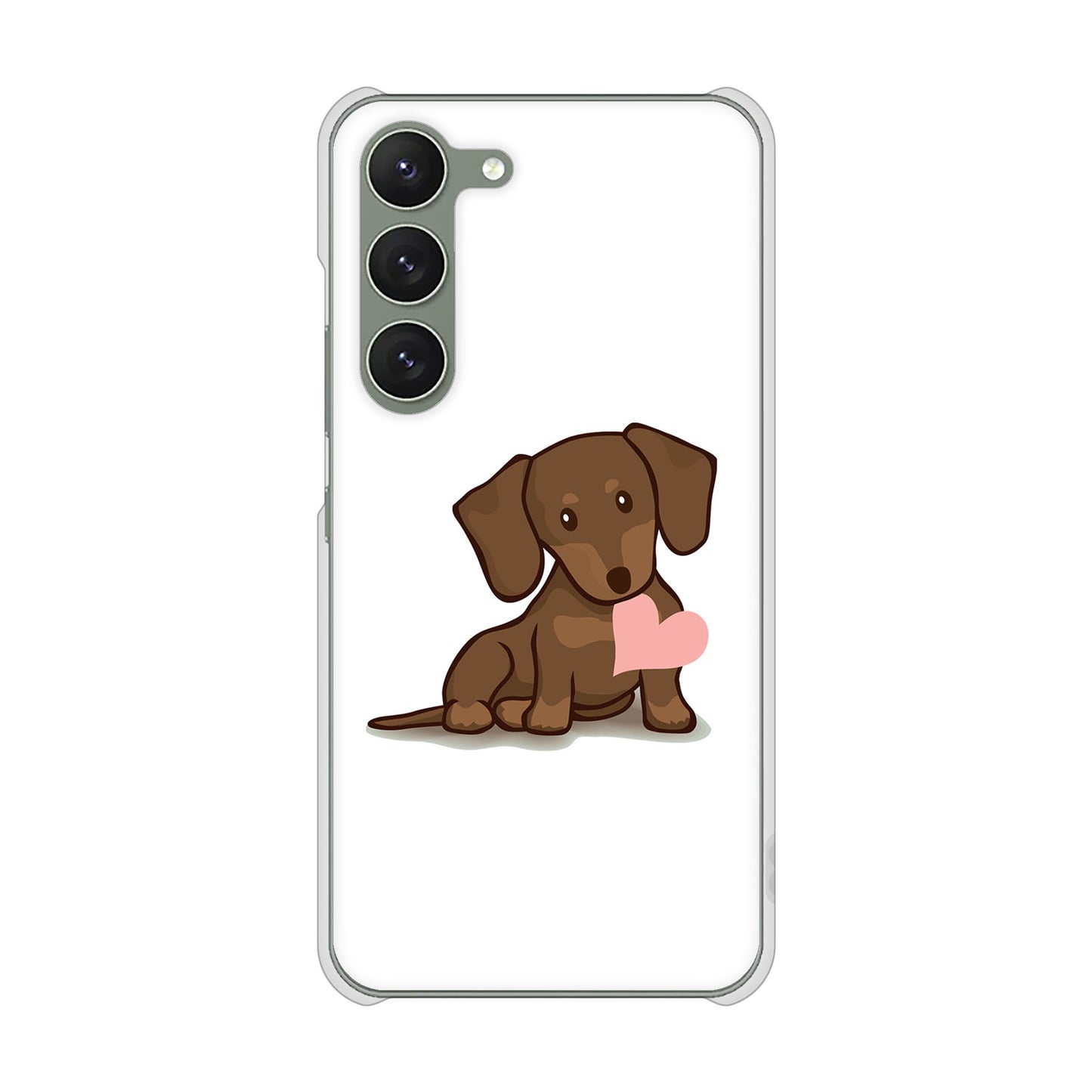 Galaxy S23 SCG19 au 高画質仕上げ 背面印刷 ハードケース 【394 I love ダックス】