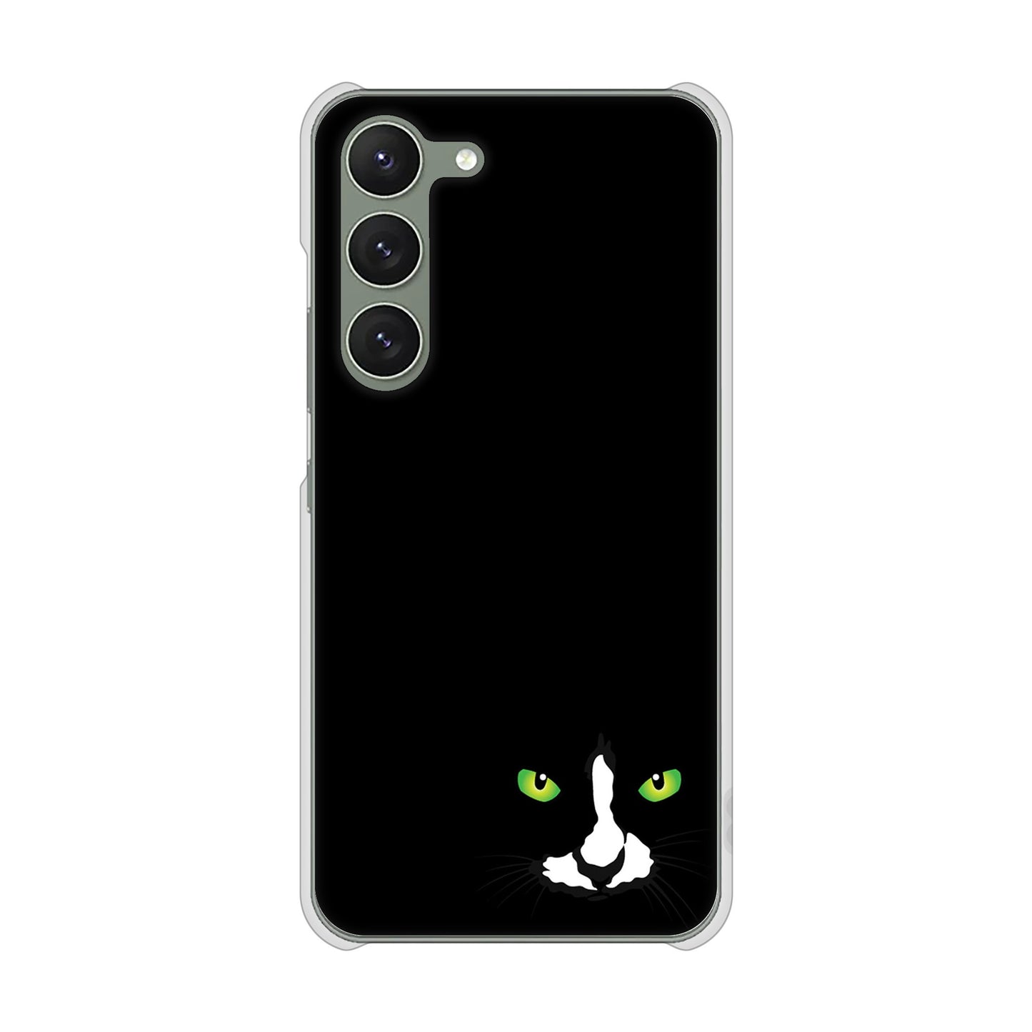 Galaxy S23 SCG19 au 高画質仕上げ 背面印刷 ハードケース 【398 黒ネコ】