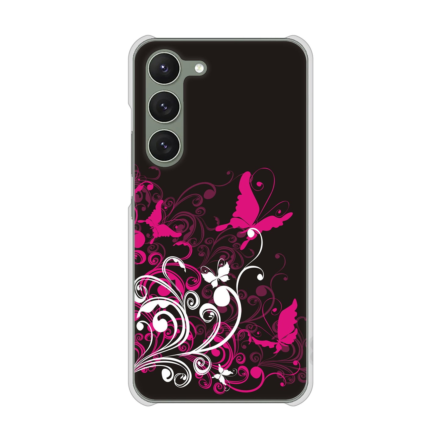 Galaxy S23 SCG19 au 高画質仕上げ 背面印刷 ハードケース バタフライ