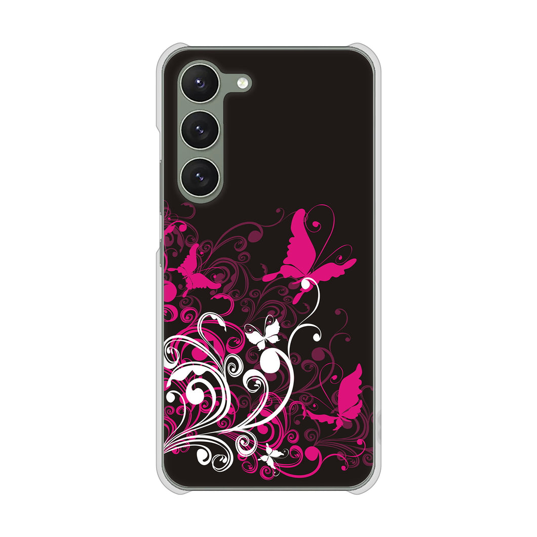Galaxy S23 SCG19 au 高画質仕上げ 背面印刷 ハードケース バタフライ