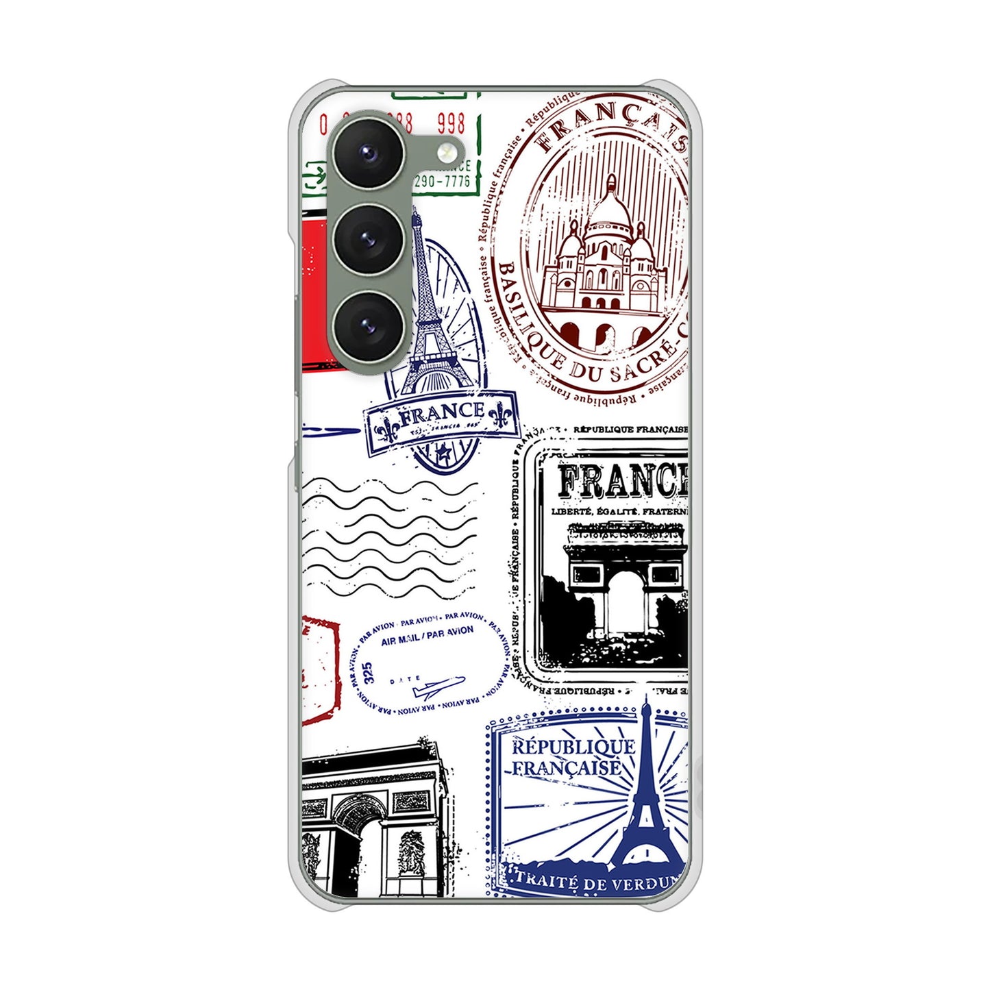 Galaxy S23 SCG19 au 高画質仕上げ 背面印刷 ハードケース LOVE フランス