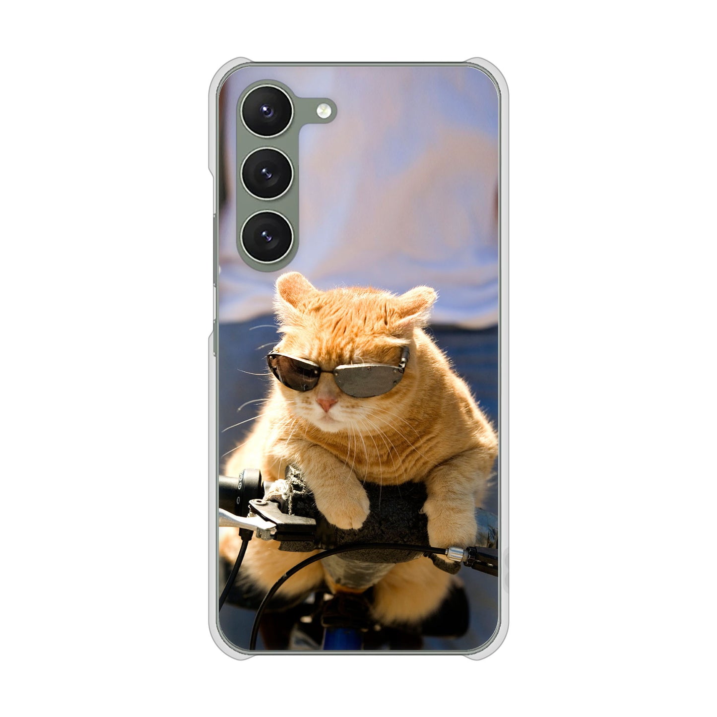 Galaxy S23 SCG19 au 高画質仕上げ 背面印刷 ハードケース 【595 にゃんとサイクル】