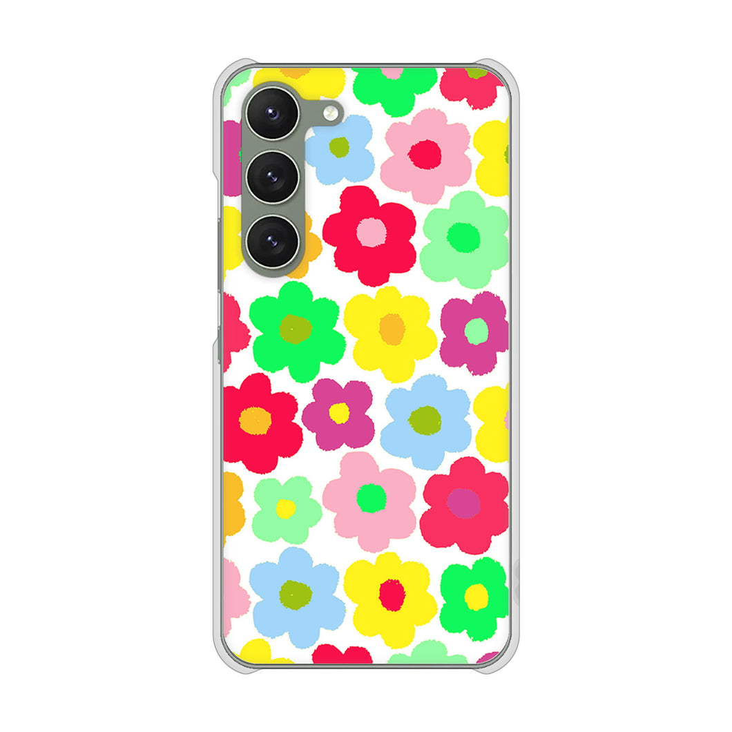 Galaxy S23 SCG19 au 高画質仕上げ 背面印刷 ハードケース ルーズフラワー