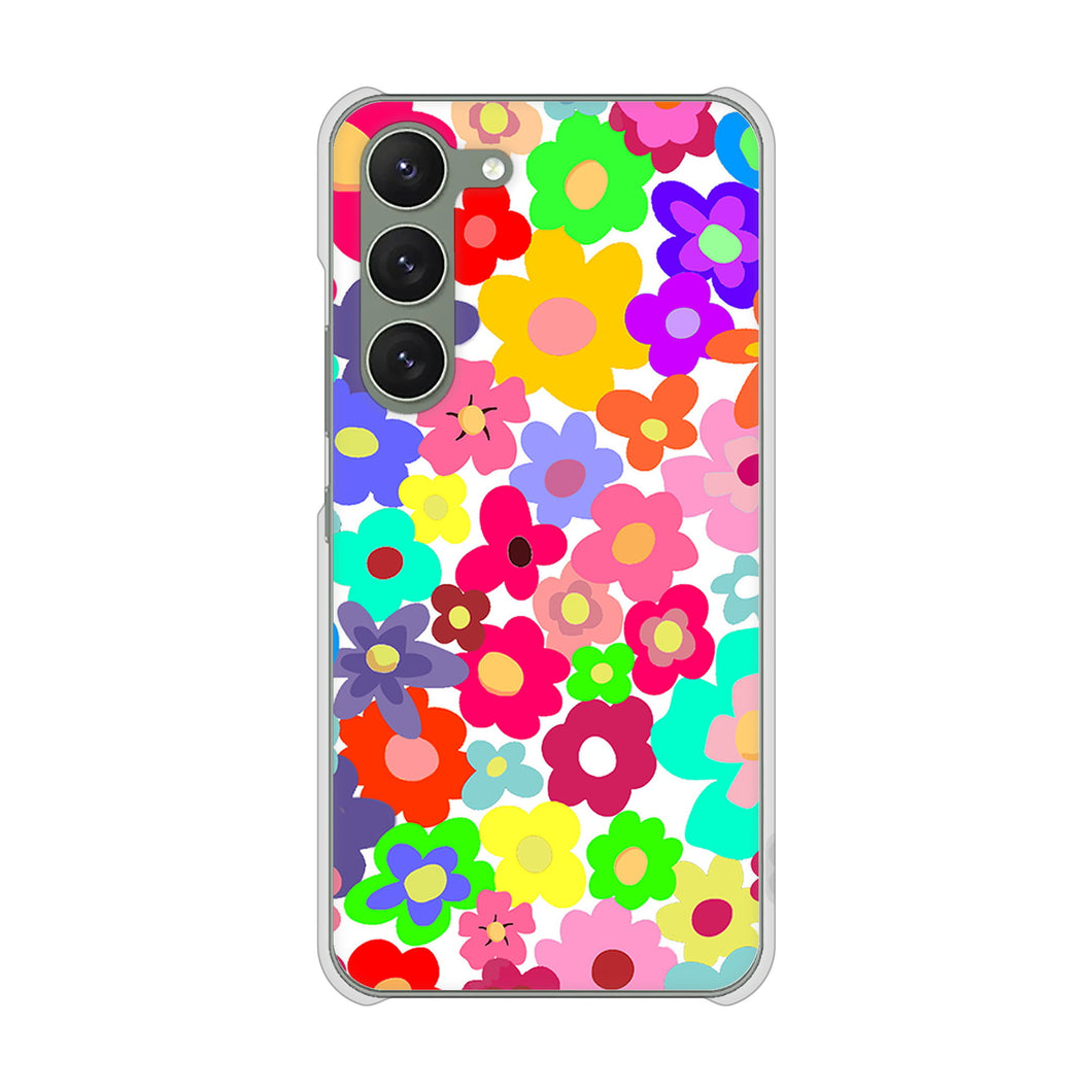 Galaxy S23 SCG19 au 高画質仕上げ 背面印刷 ハードケース ルーズフラワー