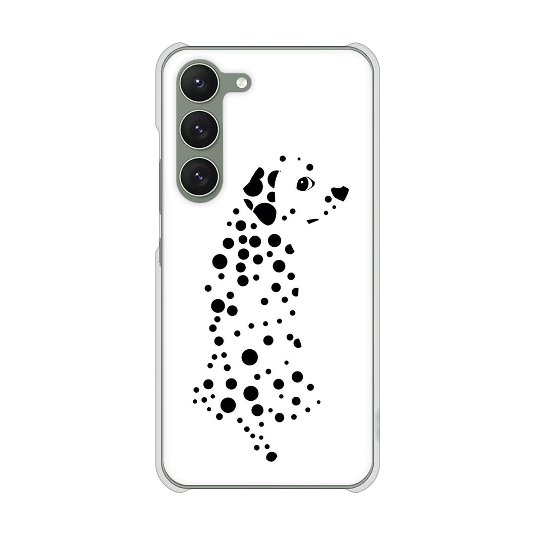 Galaxy S23 SCG19 au 高画質仕上げ 背面印刷 ハードケース 【1038 振り向くダルメシアン(WH)】