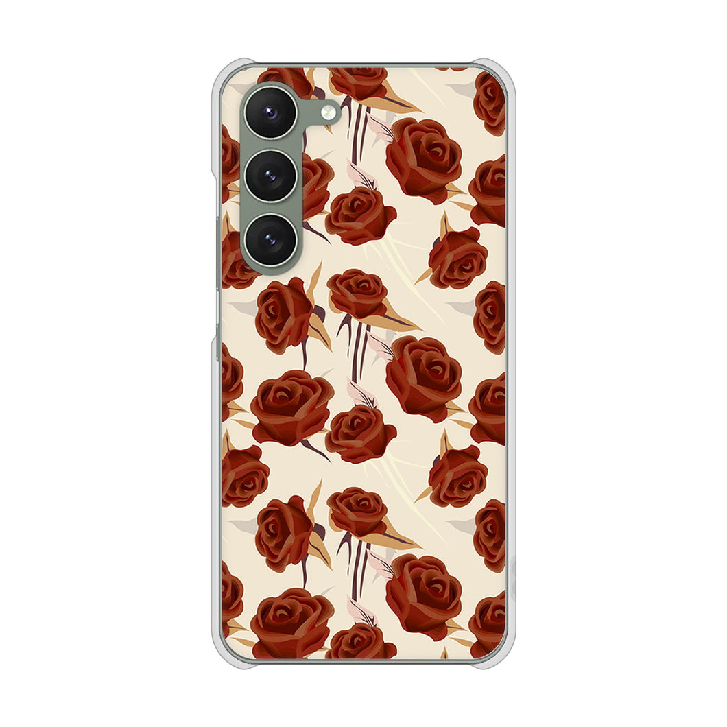 Galaxy S23 SCG19 au 高画質仕上げ 背面印刷 ハードケース 【1157 クラシックローズ】