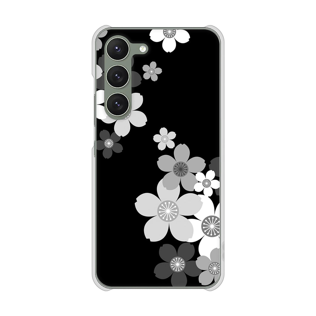 Galaxy S23 SCG19 au 高画質仕上げ 背面印刷 ハードケース 【1334 桜のフレーム】