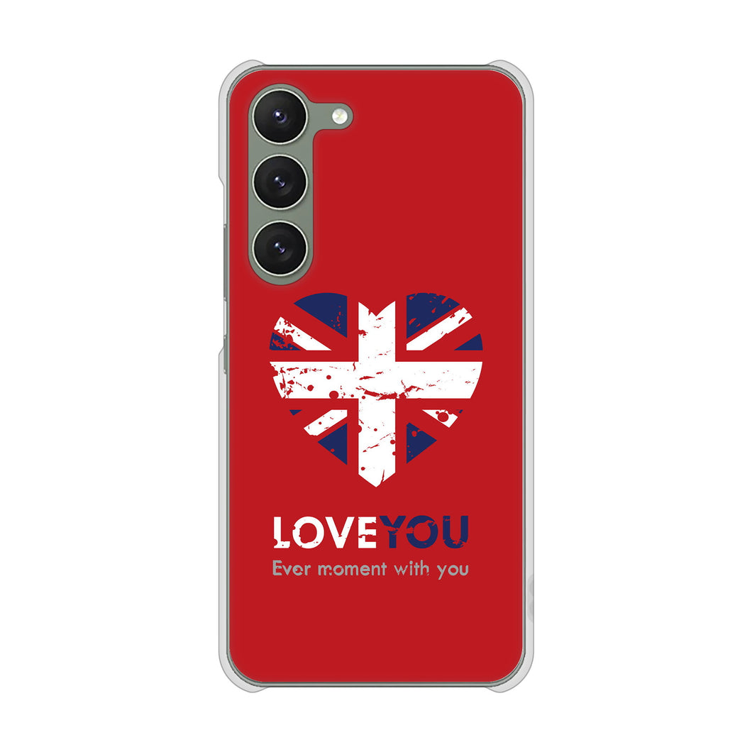Galaxy S23 SCG19 au 高画質仕上げ 背面印刷 ハードケース ユニオンジャックハート