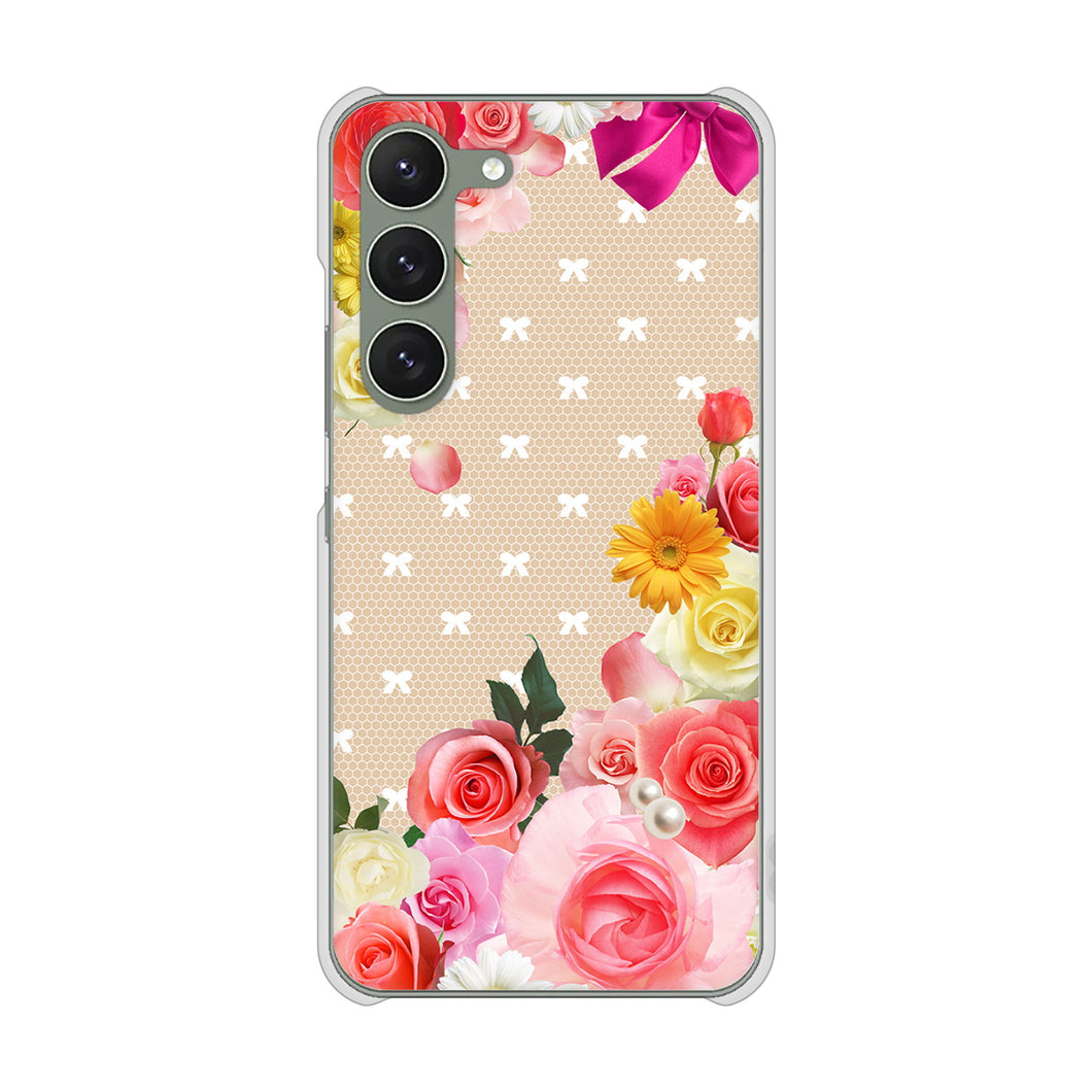 Galaxy S23 SCG19 au 高画質仕上げ 背面印刷 ハードケース ロマンチックなバラ