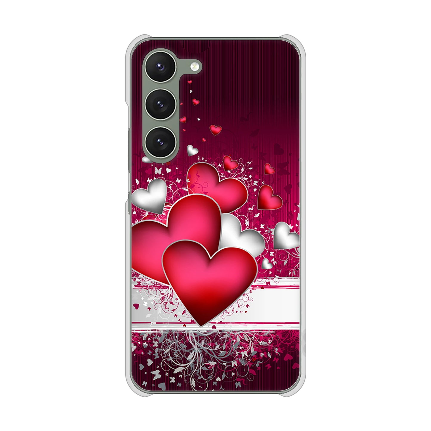 Galaxy S23 SCG19 au 高画質仕上げ 背面印刷 ハードケース 【VA835 ハートの息吹】