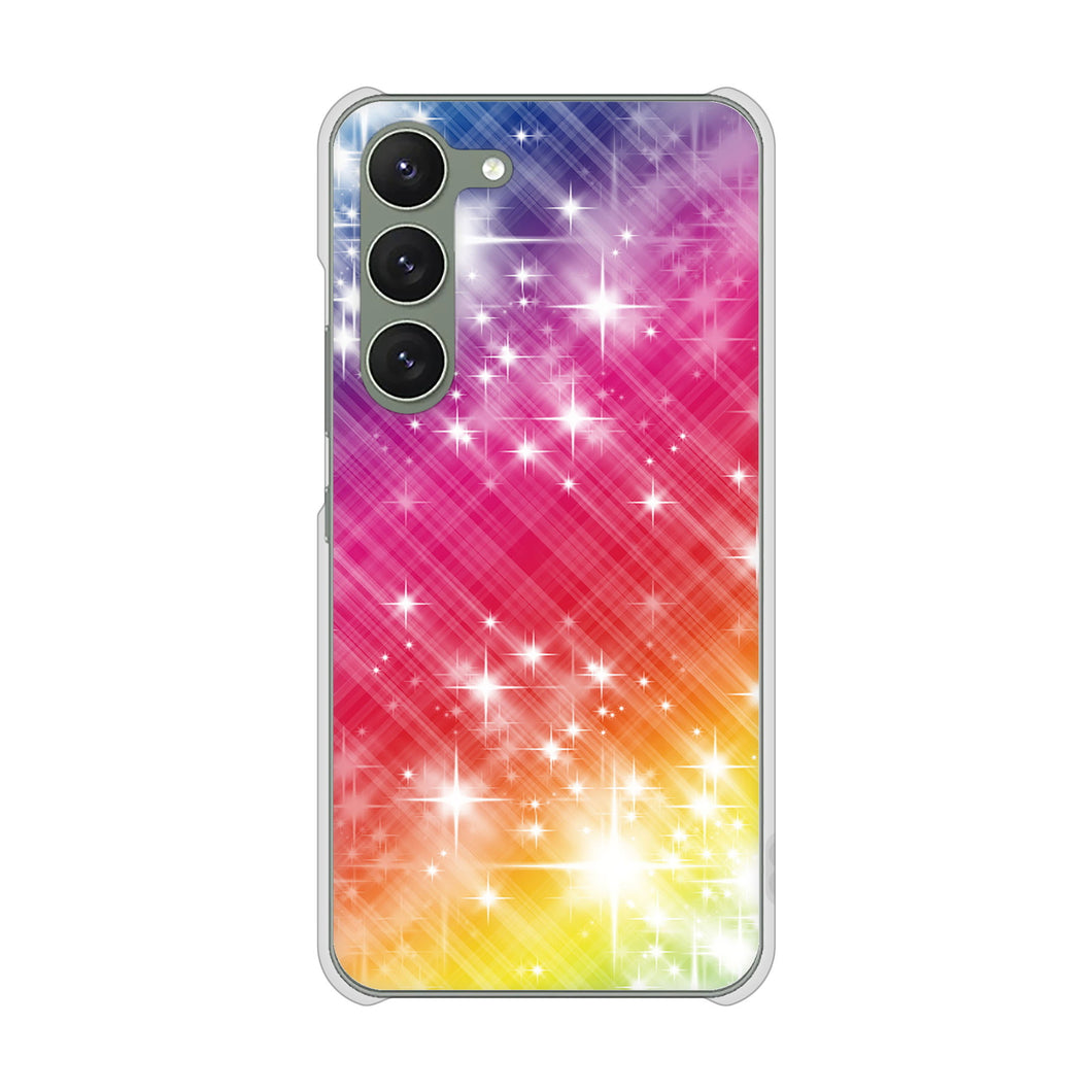 Galaxy S23 SCG19 au 高画質仕上げ 背面印刷 ハードケース 【VA872 レインボーフレーム】