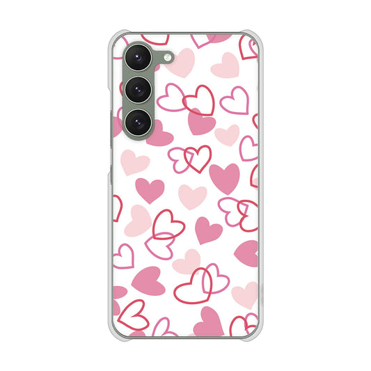 Galaxy S23 SCG19 au 高画質仕上げ 背面印刷 ハードケース ハートがいっぱい