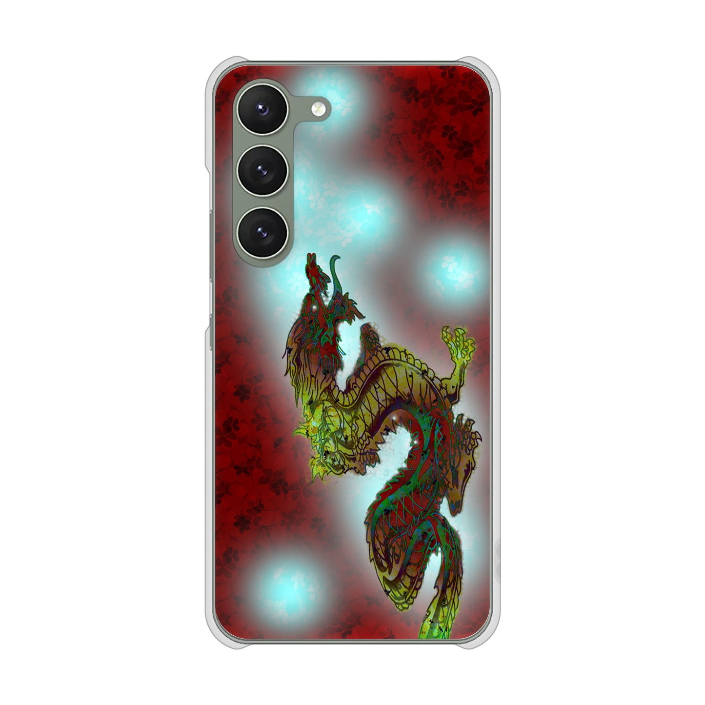 Galaxy S23 SCG19 au 高画質仕上げ 背面印刷 ハードケース 赤竜