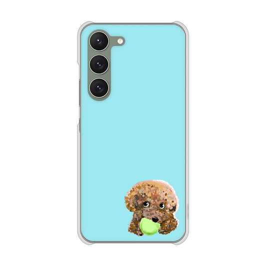 Galaxy S23 SCG19 au 高画質仕上げ 背面印刷 ハードケース トイプードル&ボール