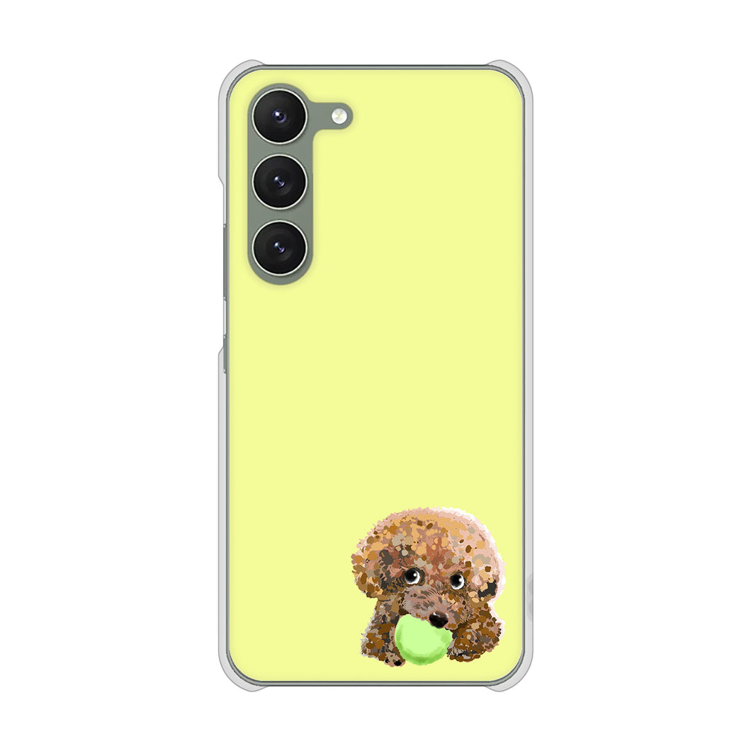 Galaxy S23 SCG19 au 高画質仕上げ 背面印刷 ハードケース トイプードル&ボール