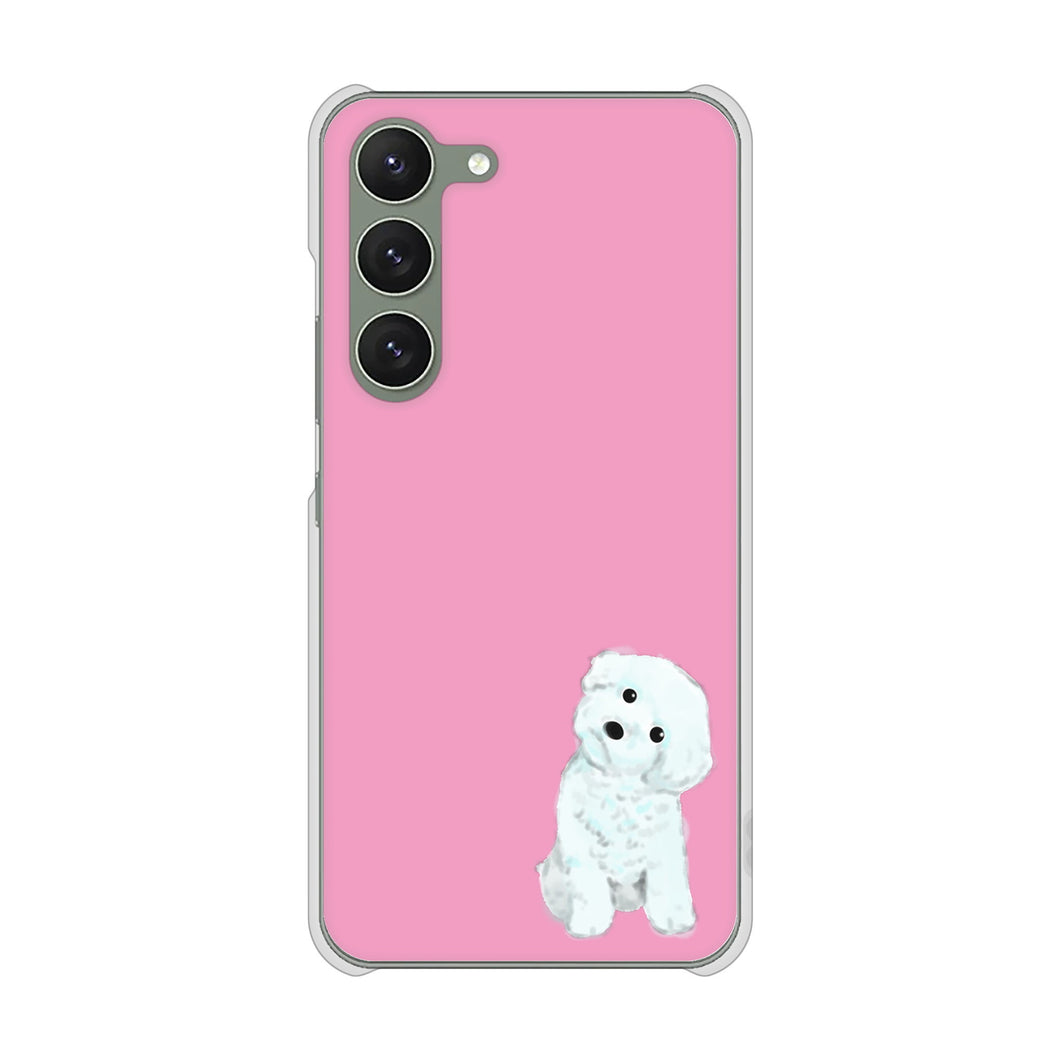 Galaxy S23 SCG19 au 高画質仕上げ 背面印刷 ハードケース トイプードルホワイト