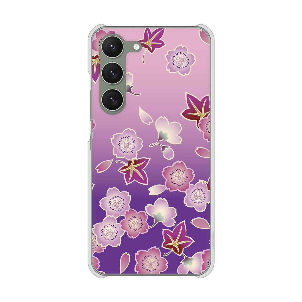 Galaxy S23 SCG19 au 高画質仕上げ 背面印刷 ハードケース 和花柄