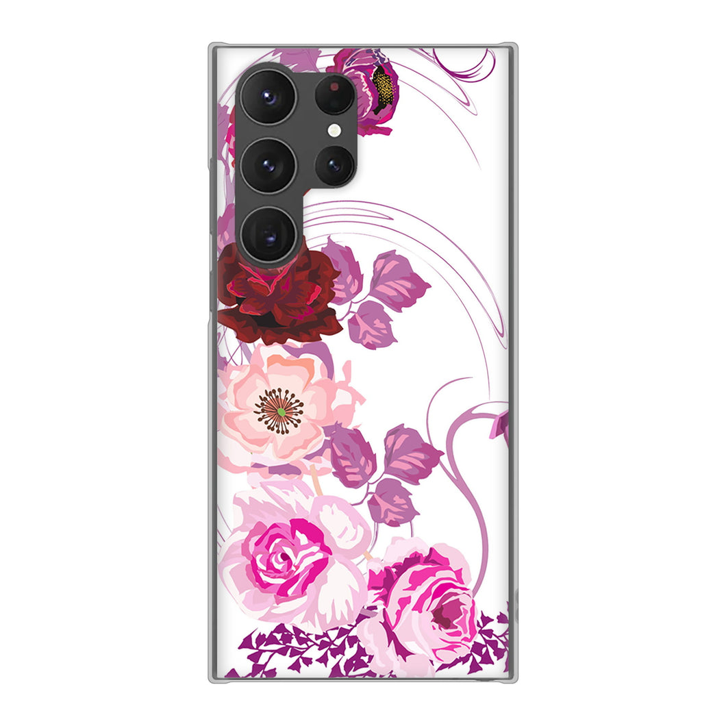 Galaxy S23 Ultra SCG20 au 高画質仕上げ 背面印刷 ハードケース ロマンチックなバラ