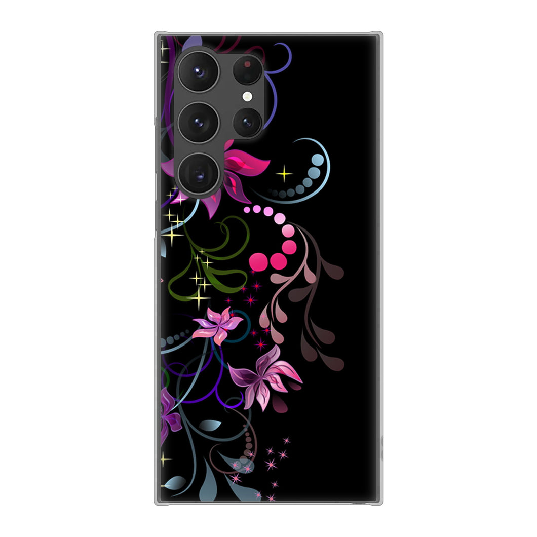 Galaxy S23 Ultra SCG20 au 高画質仕上げ 背面印刷 ハードケース 【263 闇に浮かぶ華】