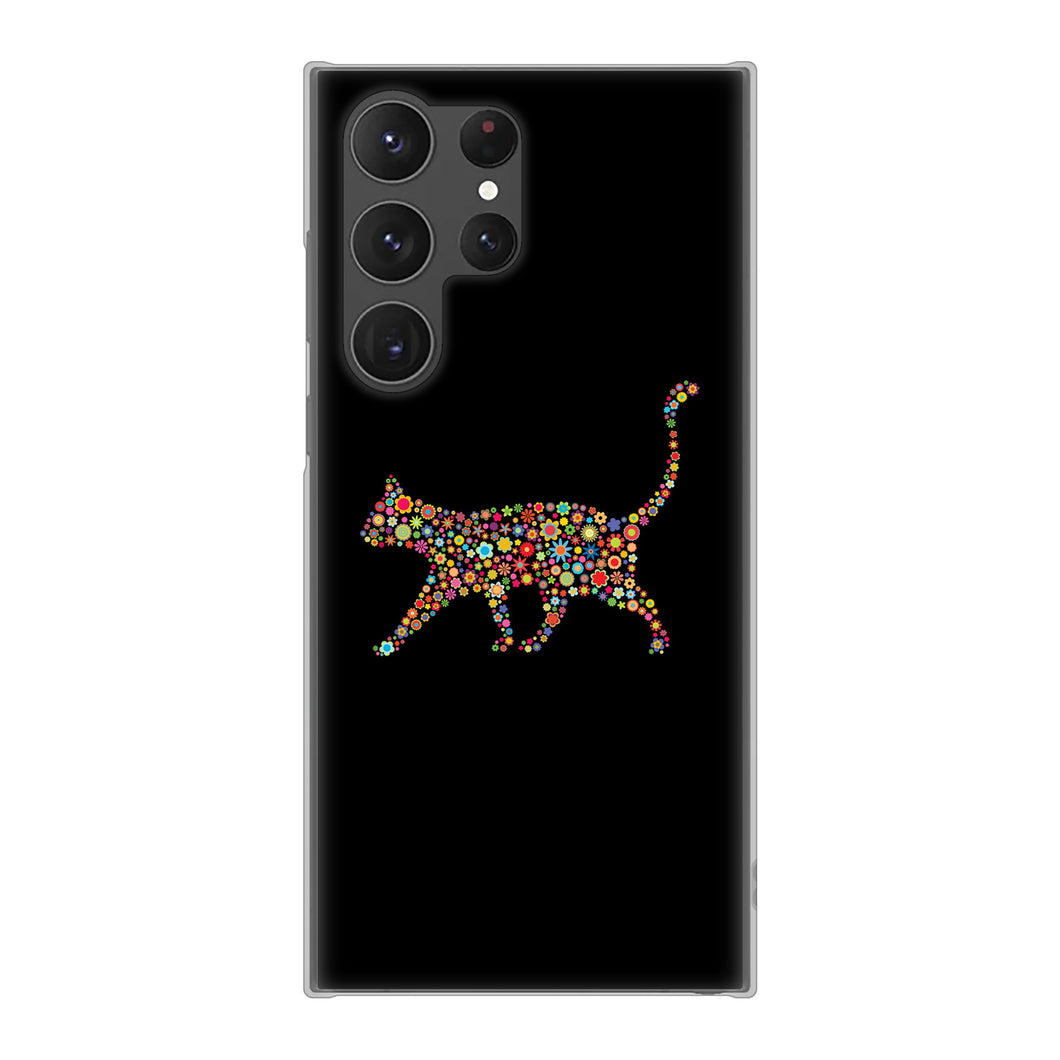 Galaxy S23 Ultra SCG20 au 高画質仕上げ 背面印刷 ハードケース 【406 カラフルキャット】