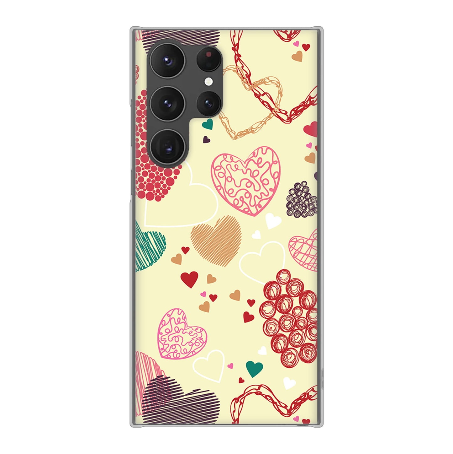 Galaxy S23 Ultra SCG20 au 高画質仕上げ 背面印刷 ハードケース 【480 素朴なハート】