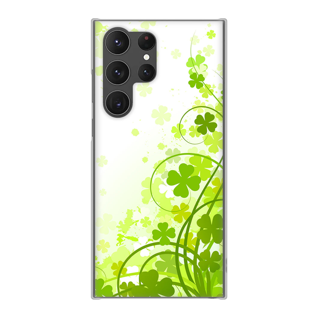 Galaxy S23 Ultra SCG20 au 高画質仕上げ 背面印刷 ハードケース 【565 四葉のクローバー】