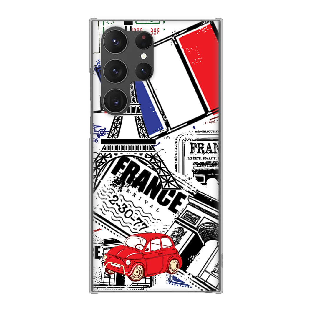 Galaxy S23 Ultra SCG20 au 高画質仕上げ 背面印刷 ハードケース LOVE フランス