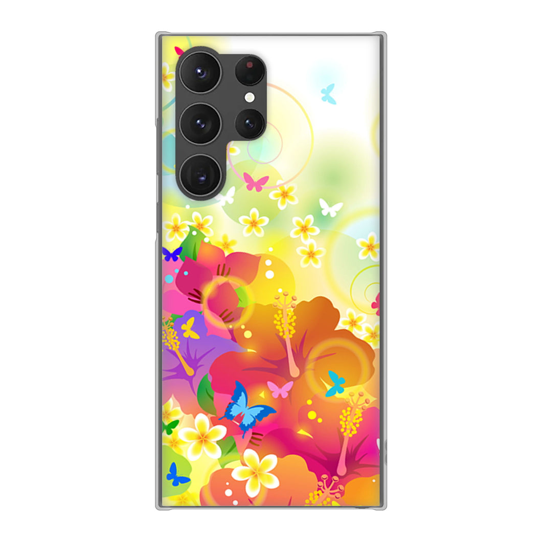 Galaxy S23 Ultra SCG20 au 高画質仕上げ 背面印刷 ハードケース バタフライ