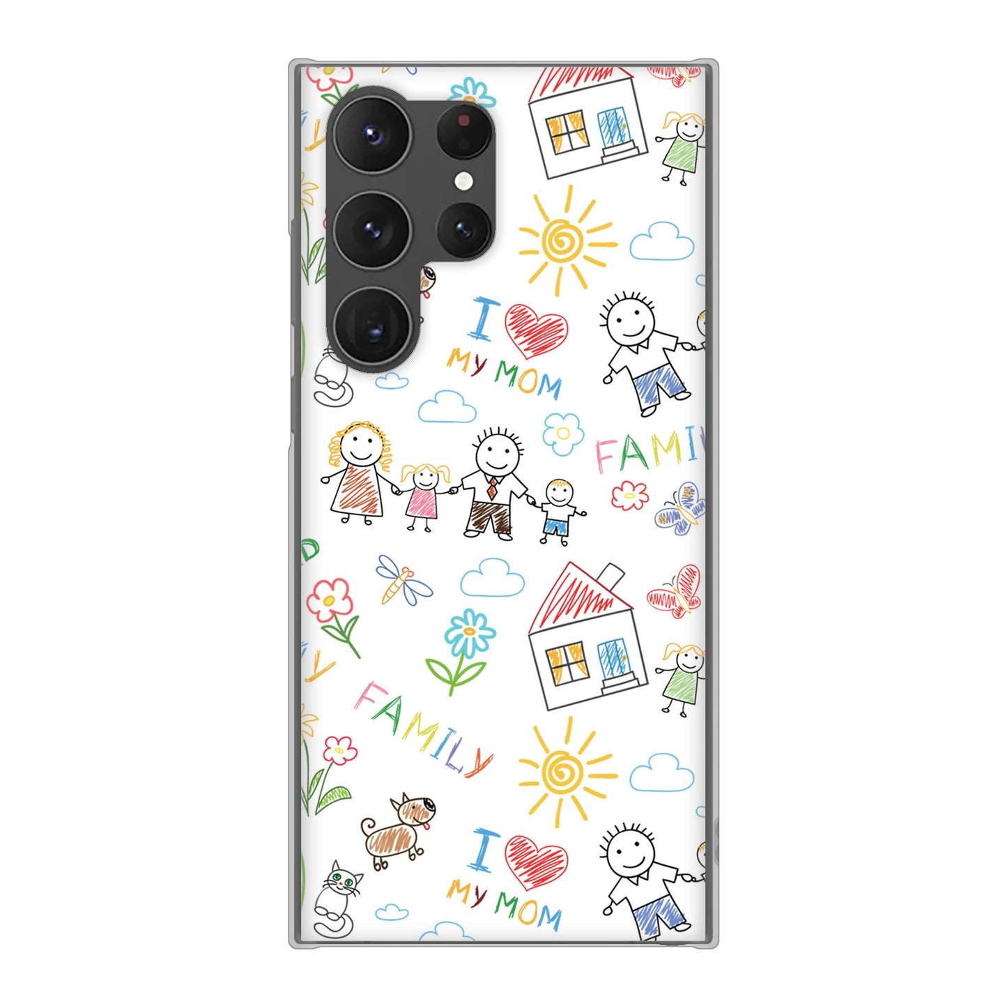 Galaxy S23 Ultra SCG20 au 高画質仕上げ 背面印刷 ハードケース カップル&ファミリー