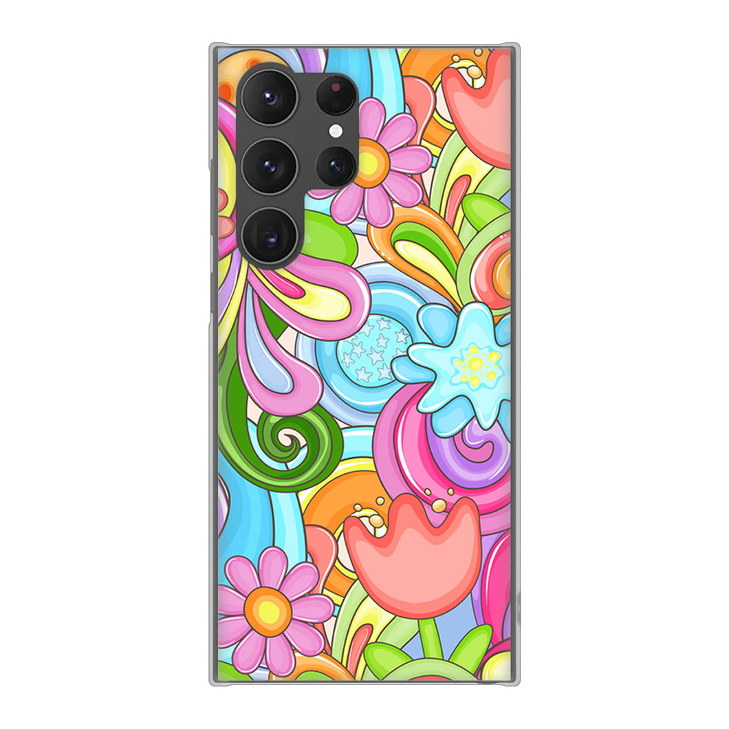 Galaxy S23 Ultra SCG20 au 高画質仕上げ 背面印刷 ハードケース 【713 ミラクルフラワー】