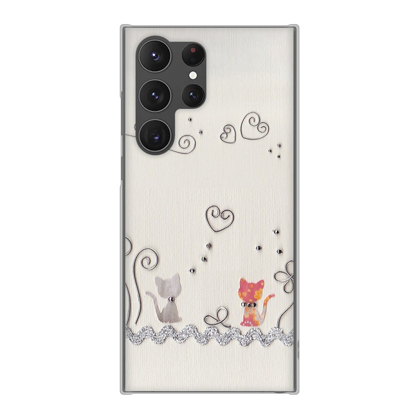 Galaxy S23 Ultra SCG20 au 高画質仕上げ 背面印刷 ハードケース クラフト写真ネコ