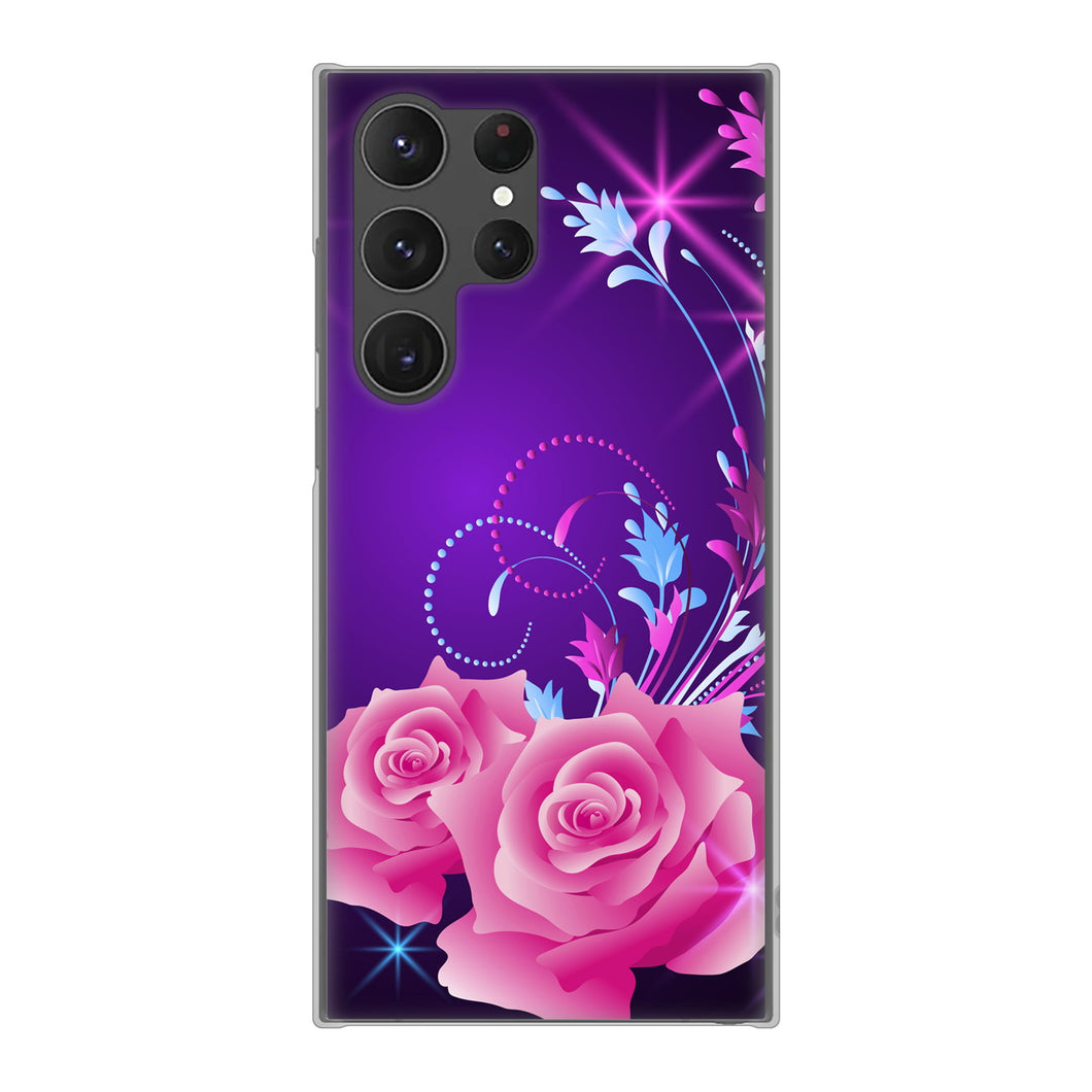 Galaxy S23 Ultra SCG20 au 高画質仕上げ 背面印刷 ハードケース ロマンチックなバラ