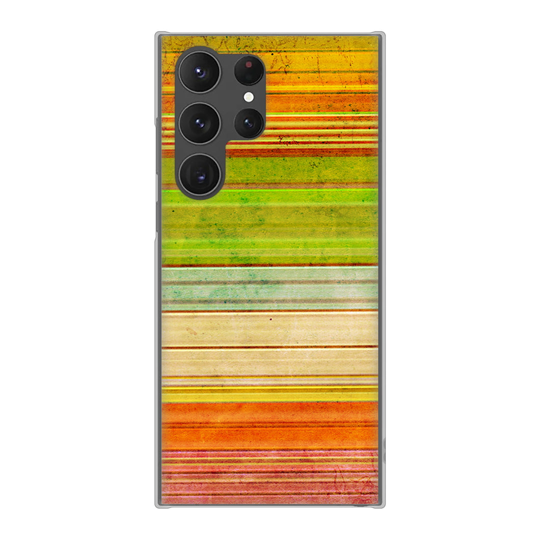 Galaxy S23 Ultra SCG20 au 高画質仕上げ 背面印刷 ハードケース 【1324 ビンテージボーダー(色彩)】