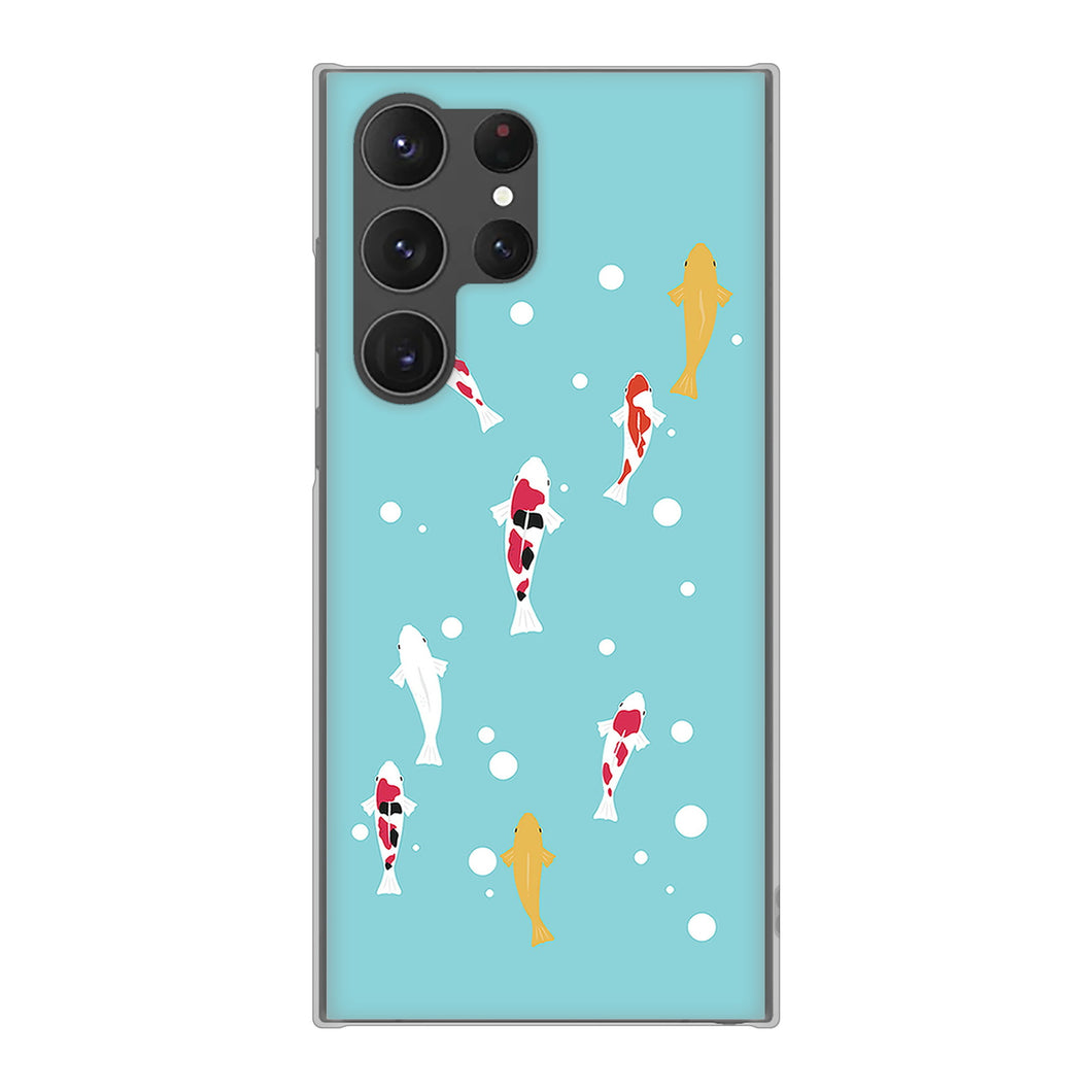 Galaxy S23 Ultra SCG20 au 高画質仕上げ 背面印刷 ハードケース 【KG800 コイの遊泳】