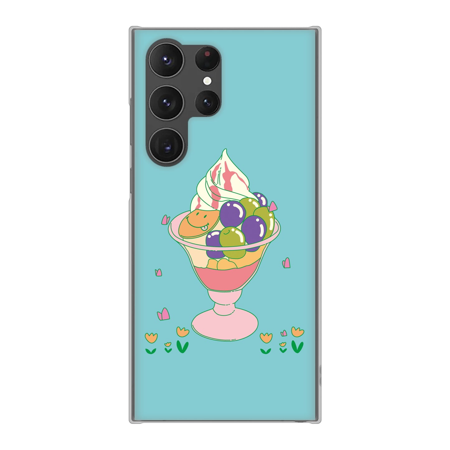 Galaxy S23 Ultra SCG20 au 高画質仕上げ 背面印刷 ハードケース スイーツイラスト
