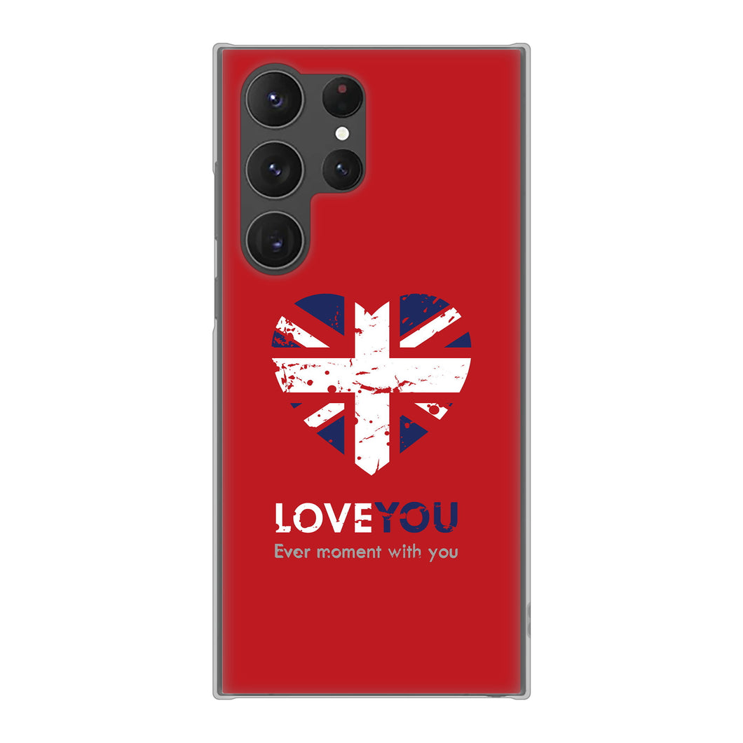 Galaxy S23 Ultra SCG20 au 高画質仕上げ 背面印刷 ハードケース ユニオンジャックハート