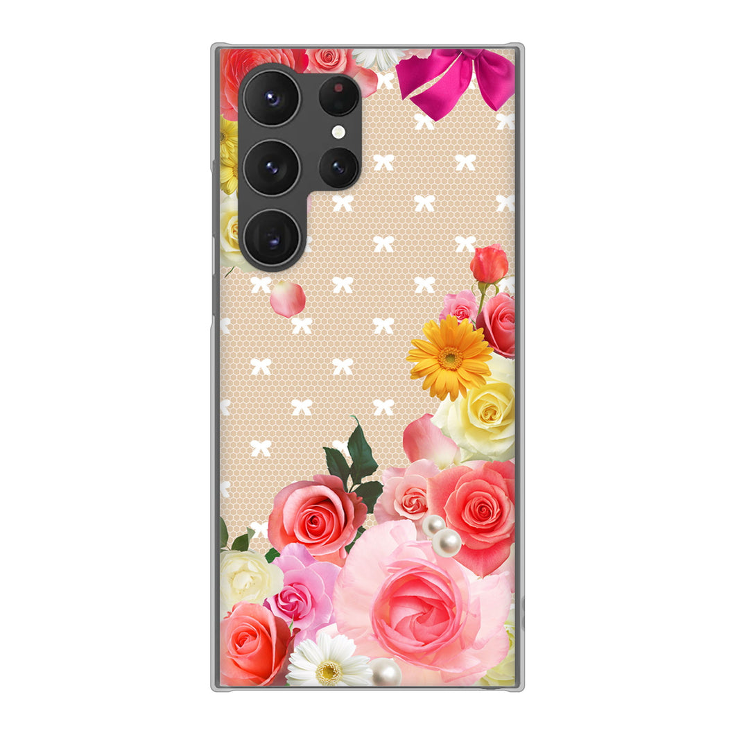 Galaxy S23 Ultra SCG20 au 高画質仕上げ 背面印刷 ハードケース ロマンチックなバラ