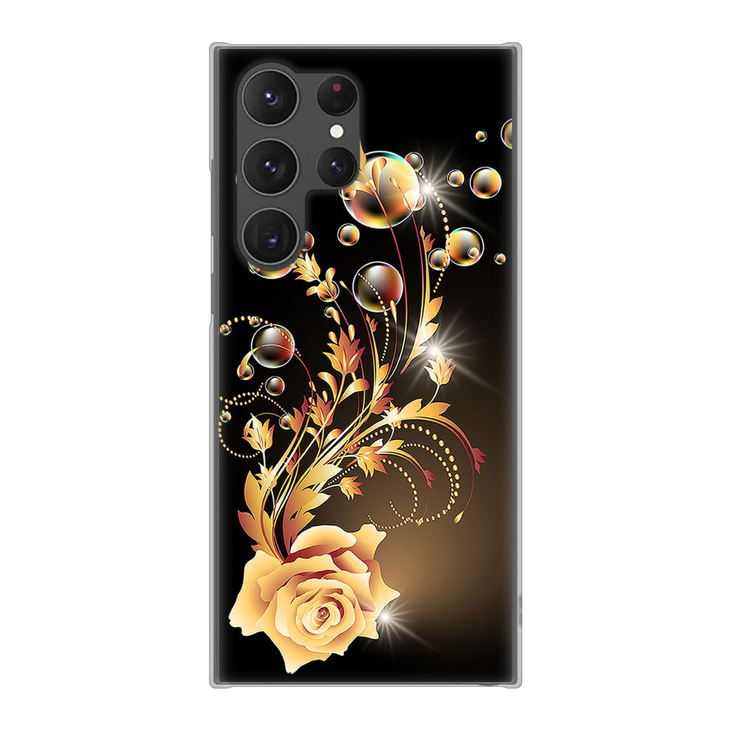 Galaxy S23 Ultra SCG20 au 高画質仕上げ 背面印刷 ハードケース ロマンチックなバラ