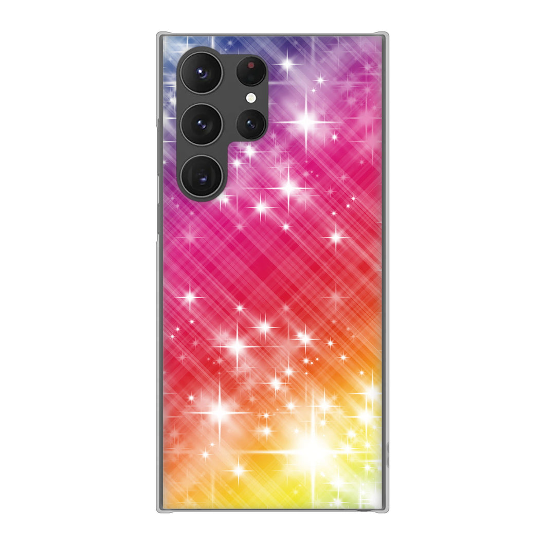 Galaxy S23 Ultra SCG20 au 高画質仕上げ 背面印刷 ハードケース 【VA872 レインボーフレーム】