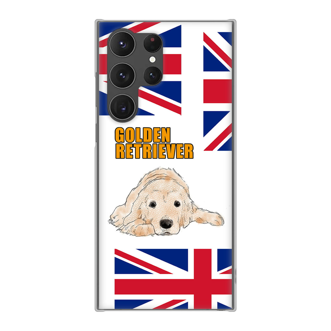 Galaxy S23 Ultra SCG20 au 高画質仕上げ 背面印刷 ハードケース ゴールデンレトリバー