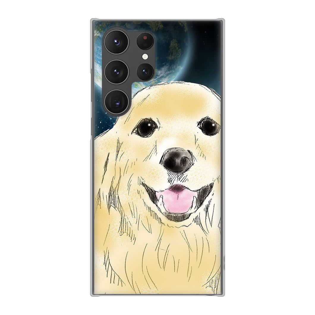 Galaxy S23 Ultra SCG20 au 高画質仕上げ 背面印刷 ハードケース ゴールデンレトリバー