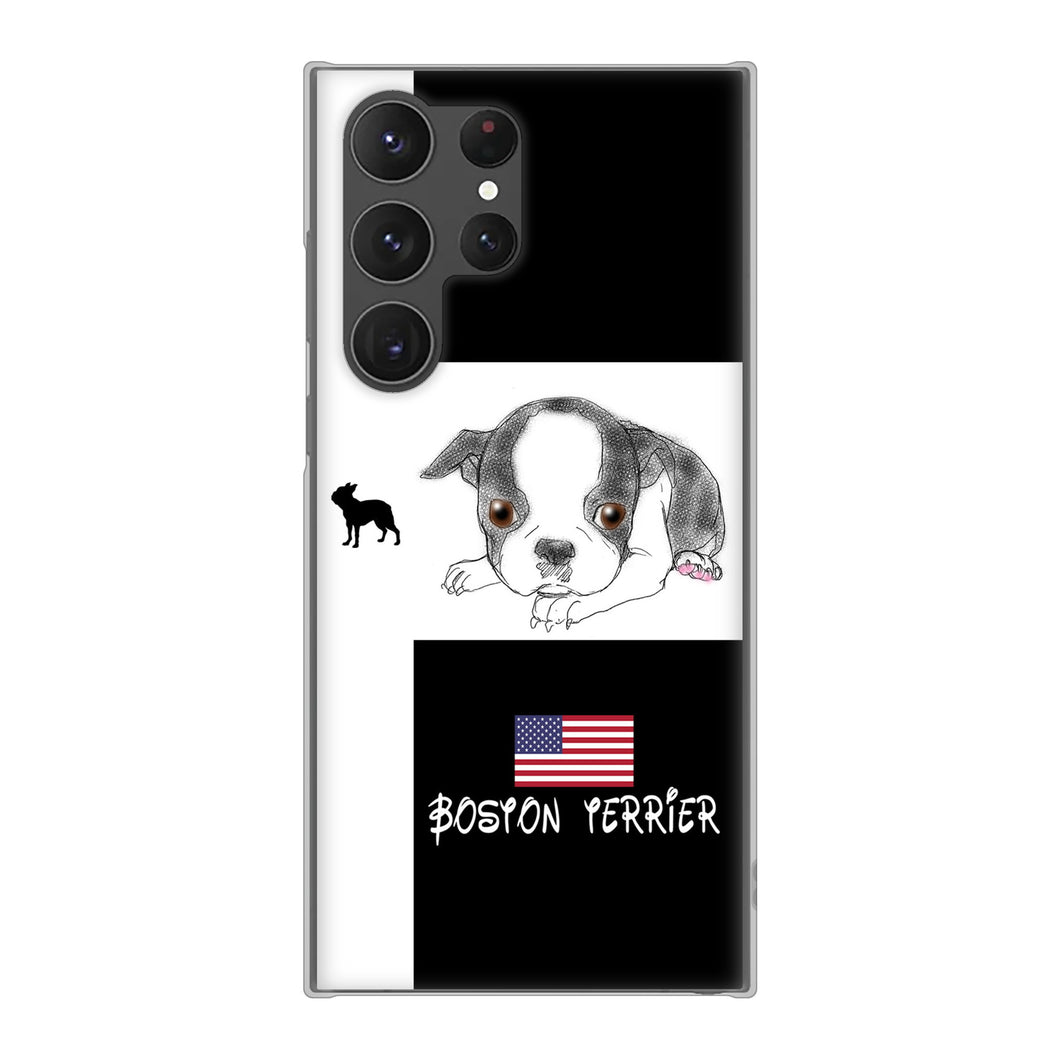 Galaxy S23 Ultra SCG20 au 高画質仕上げ 背面印刷 ハードケース ボストンテリア