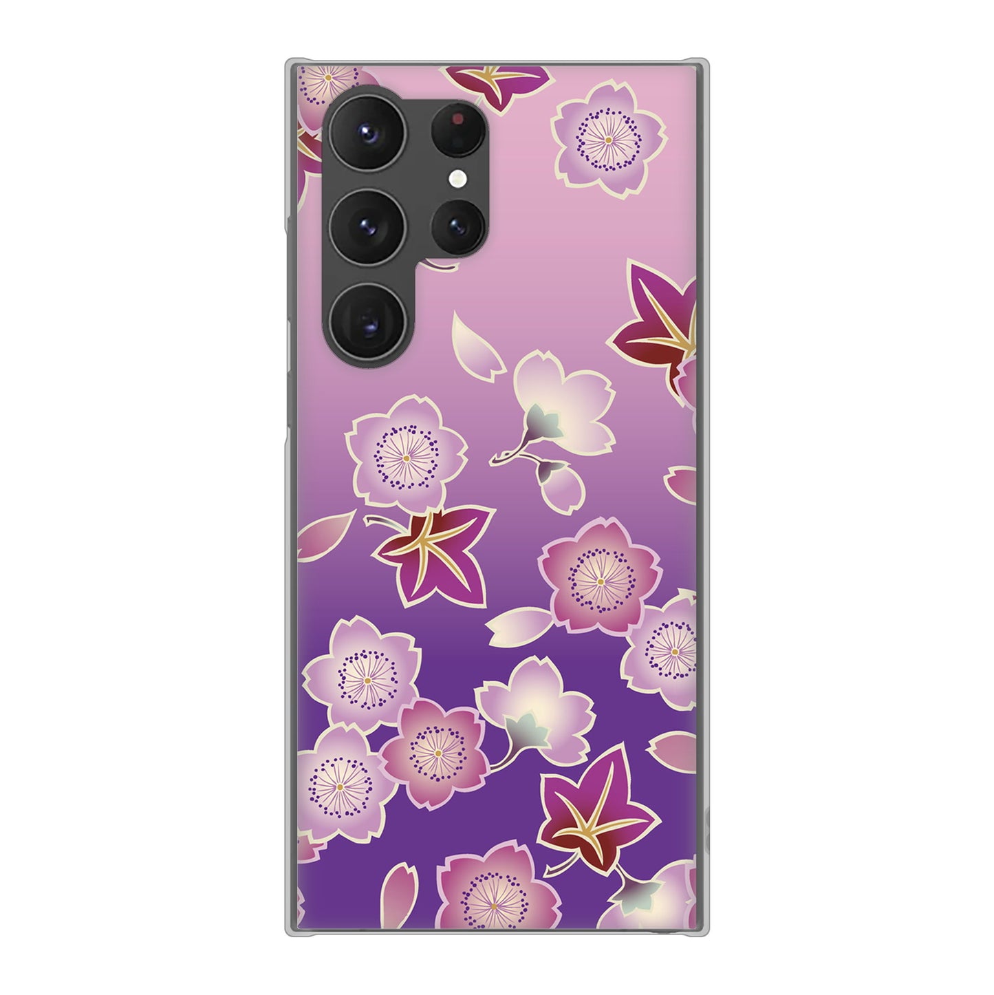 Galaxy S23 Ultra SCG20 au 高画質仕上げ 背面印刷 ハードケース 和花柄