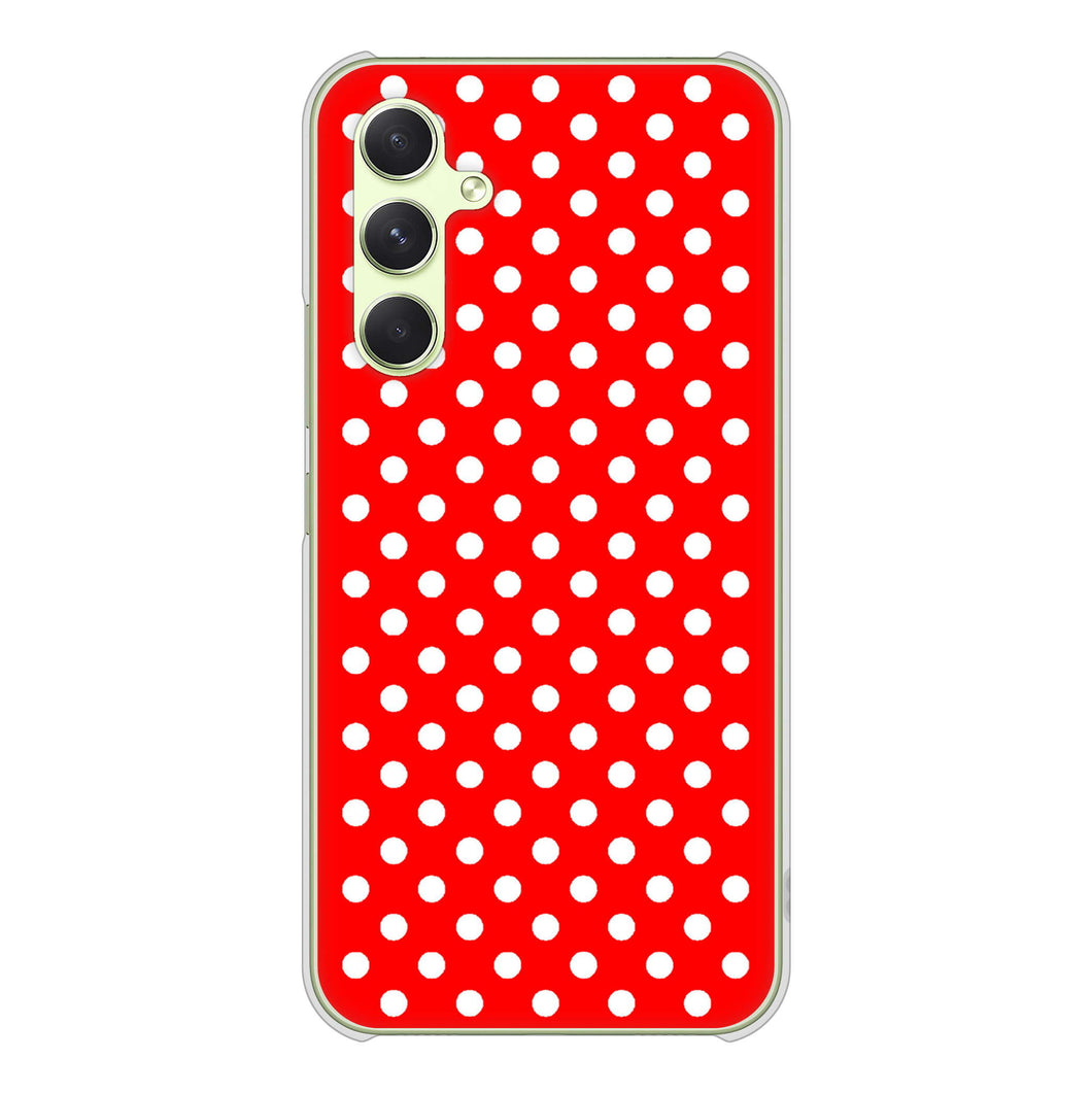 Galaxy A54 5G SCG21 au 高画質仕上げ 背面印刷 ハードケースシンプル柄(水玉)
