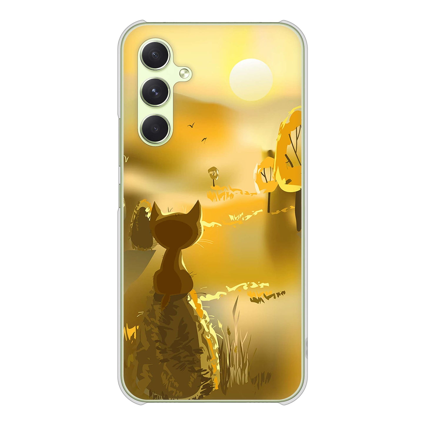 Galaxy A54 5G SCG21 au 高画質仕上げ 背面印刷 ハードケース 【400 たそがれの猫】