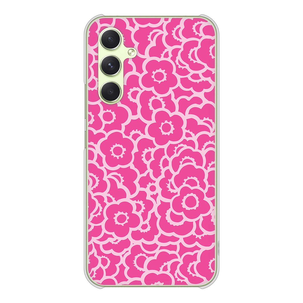 Galaxy A54 5G SCG21 au 高画質仕上げ 背面印刷 ハードケース 【716 ピンクフラワー】