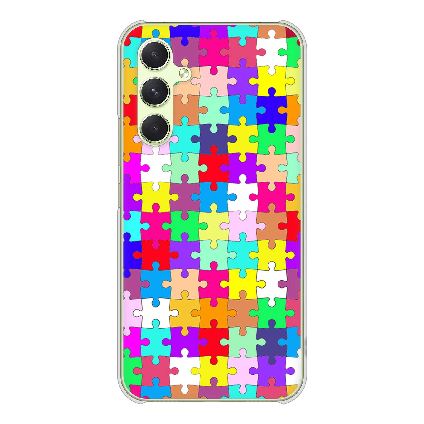 Galaxy A54 5G SCG21 au 高画質仕上げ 背面印刷 ハードケース 【727 カラフルパズル】