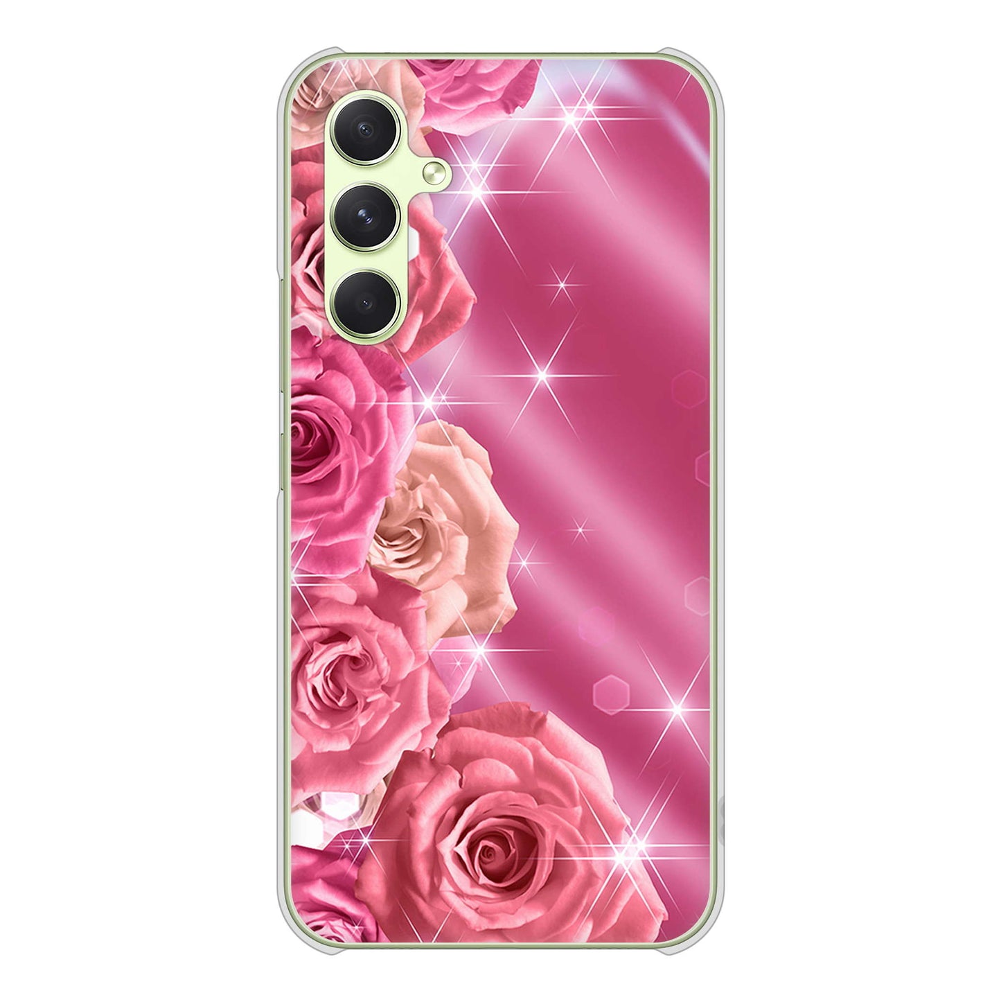 Galaxy A54 5G SCG21 au 高画質仕上げ 背面印刷 ハードケース 【1182 ピンクの薔薇に誘われて】